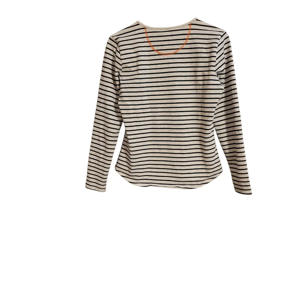 Kavu Striped Long Sleeve Henley Top